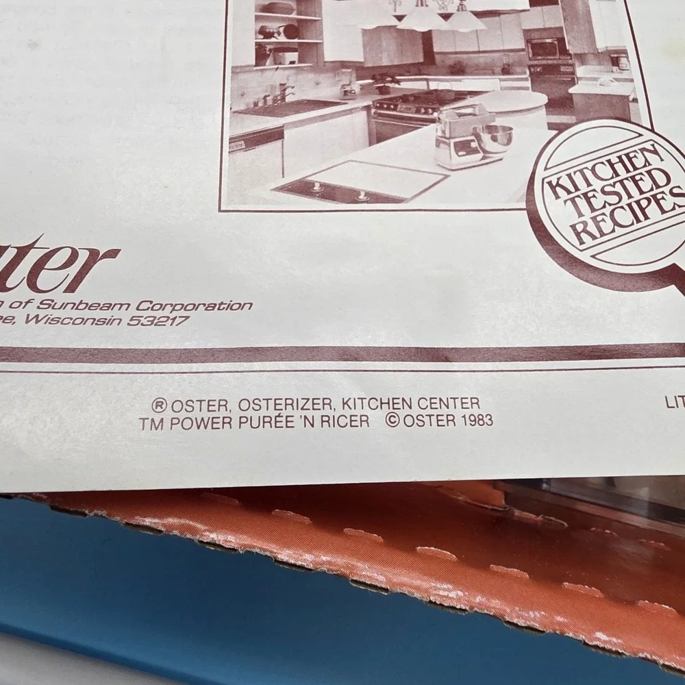 1983 Oster Kitchen Center Pasta Accessory Kit 939-65 Fits Oster Grinder NOS